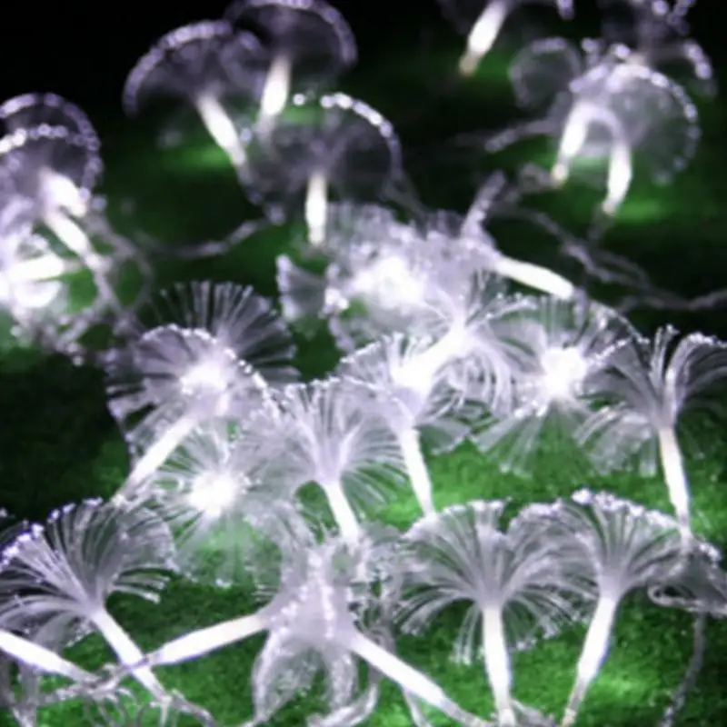 

220V Christmas LED String 5M 20 LEDs Dandelion Optic Fiber Fairy String Light For Wedding Garden Party Decoration