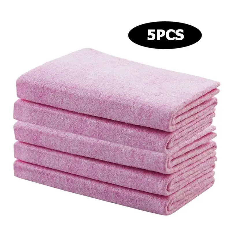 

5pcs Kitchen Anti-Grease Rags Thicken Absorbent Dishcloth Cleaning Cloth