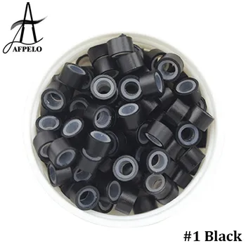 

Wholesale 50000pcs Hair Rings With Silicone Lined Hair Beads For Feather Human Hair Extensions Dread Beads 5.0mm Blonde 8Colors