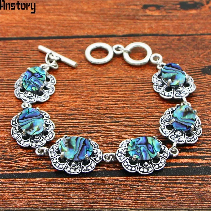 Овальная ракушка браслет из бисера Ретро Ремесло античное посеребренное модное ювелирное изделие Любовь Подарки для женщин TB366