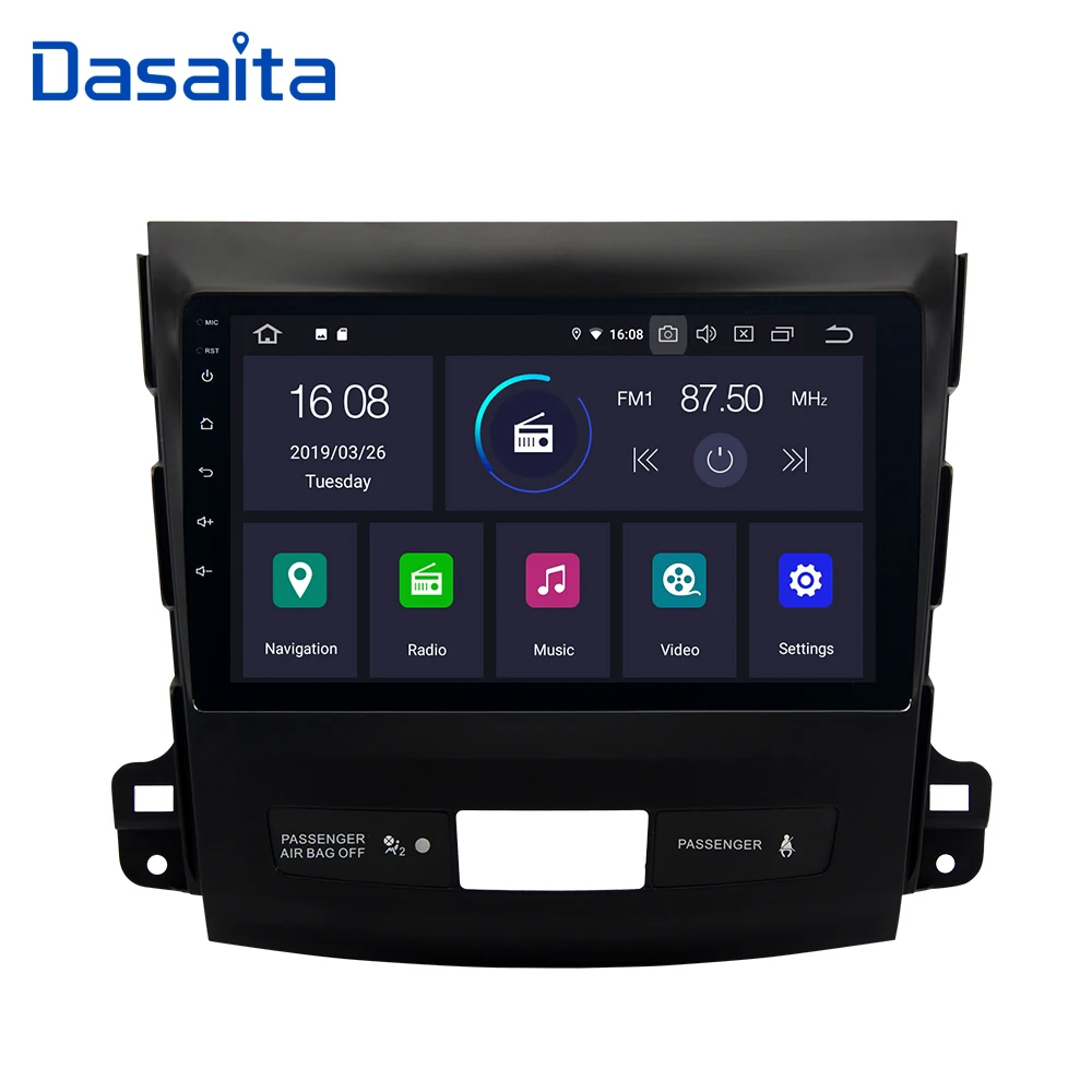 Dasaita Android 9 0 четырехъядерный автомобиль 1din GPS радио с &quotдля мульти сенсорный экран