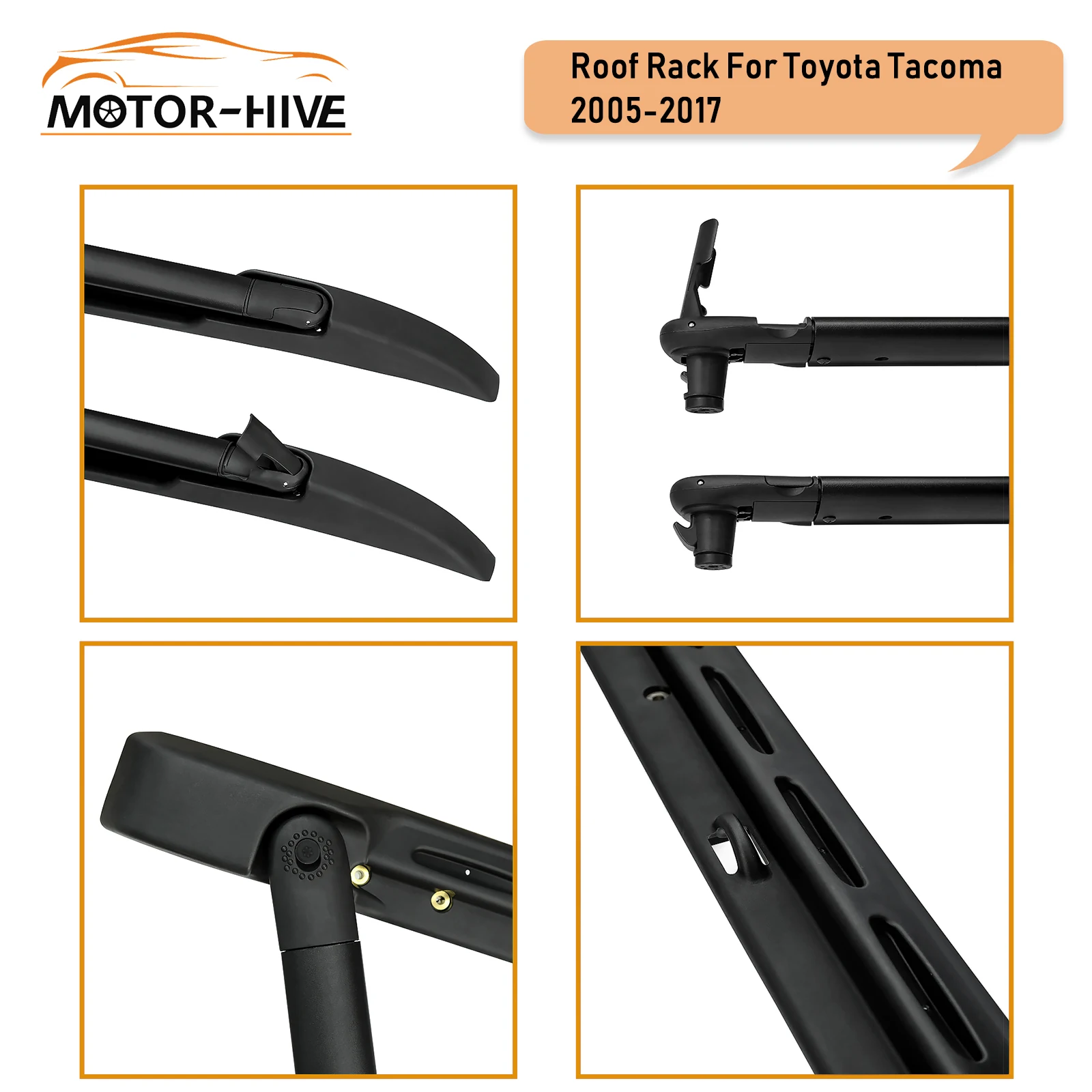 Багажная рейка на крышу для Toyota Tacoma 2005 2019 Алюминиевая багажная черного цвета в