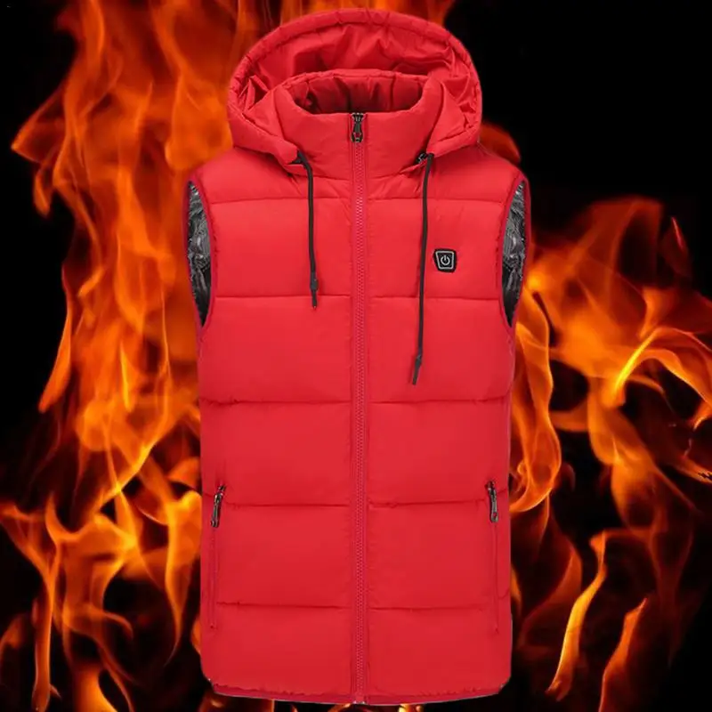 

8 Hour Long Endurance 5V Battery Winter Warm Jacket USB Charging Cotton Smart Heating Vest Hooded Electric Cotton Clothing