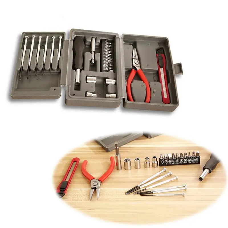 

24 In 1 Home Hardware Toolbox Including Large And Small Screwdriver Set Multifuntional Repairing Tool Set