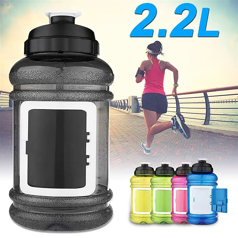 

2.2L Large Capacity Water Bottle Training Camping Running Outdoor Gym Sports Fitness BPA Free with Storage Case Water Bottles