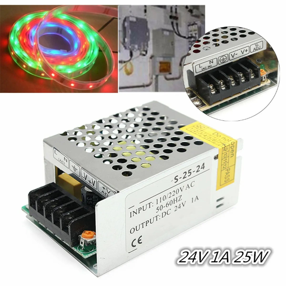 

DC 24V Regulated Switching Power Supply 110-220V AC 25W Switch Power Supply Transformer for LED display Mechanic Engineer