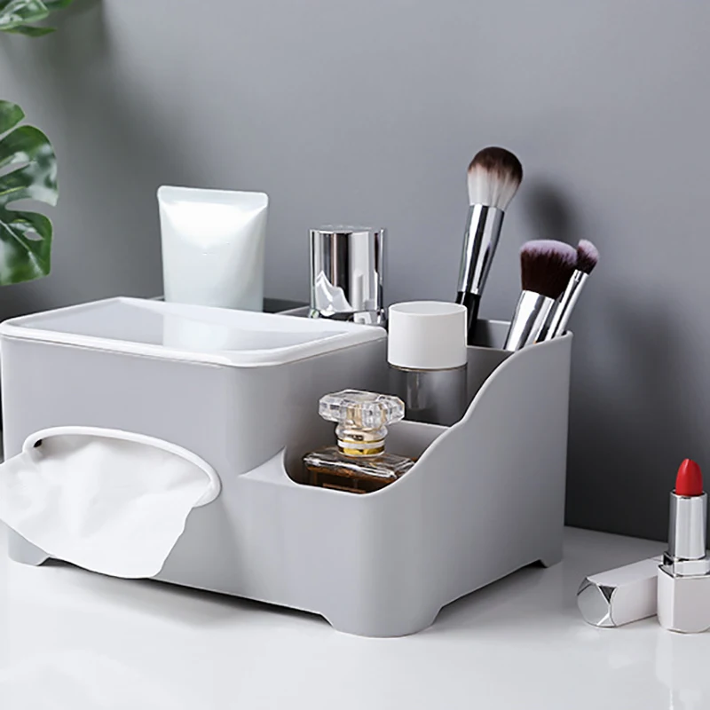 

Cosmetics Storage Box Tissue Box Office Storage Box Desktop Pencil Holder Makeup Organizer Table Family Sundries Container Sto