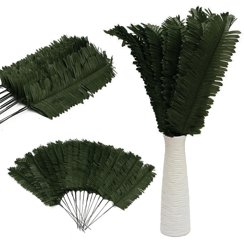 

20Pcs 40cm Green Lifelike Artificial Palm Leaf Branch Wedding Home Decor