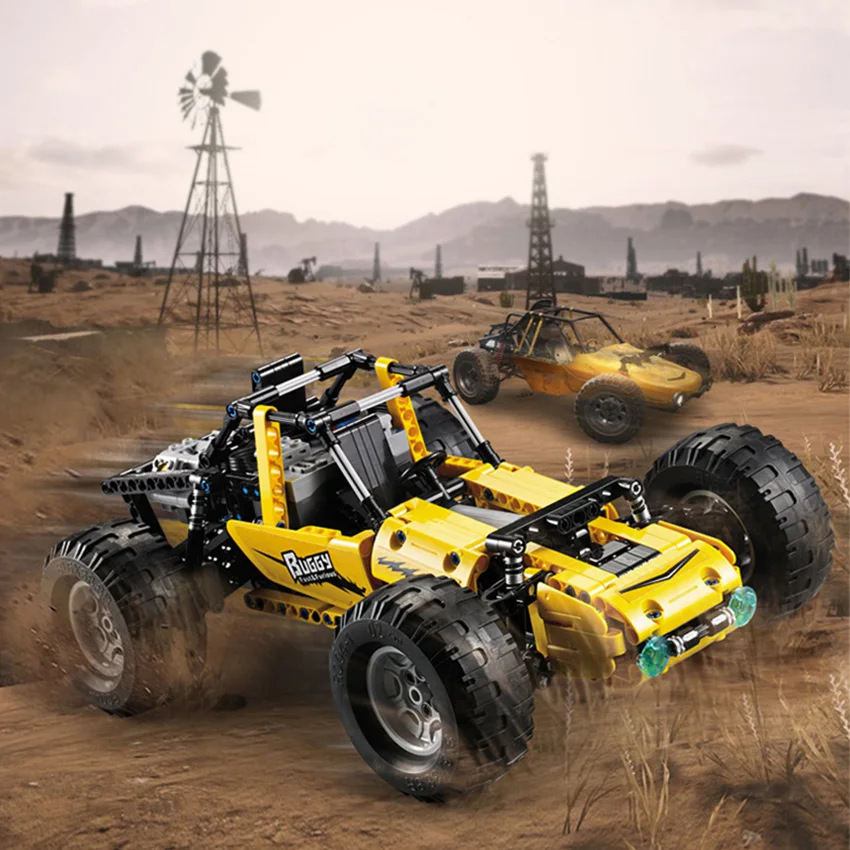 522PCS RC Buggy Car Off-road vehicle Building Block set Rubber Wheel Brick Compatible Legoes Technic Series PUBG Game Toys Gift