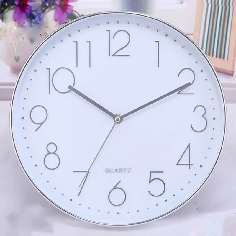 Современные настенные часы, 12 дюймов большие декоративные универсальные бесшумные крытые кварцевые круглые Настенные часы без тиканья для гостиной офиса