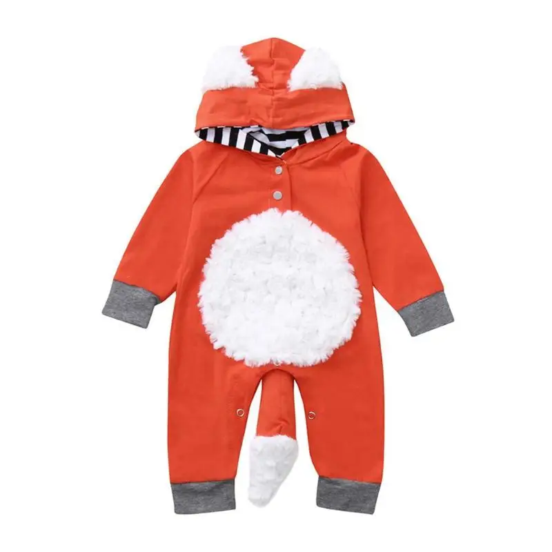 

Cartoon Autumn Winter Baby Clothes Unisex Halloween Clothes Boy Hooded Outfits Kid Costume For Girl Infant Jumpsuit 3 9 12 Month