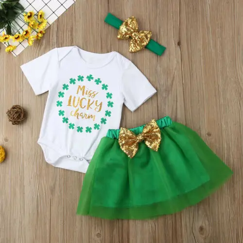 

Baby Girl Clothes First 1st Birthday Short Sleeve Top Tutu Skirt Cake Smash Party Headband Outfit Clothes Set