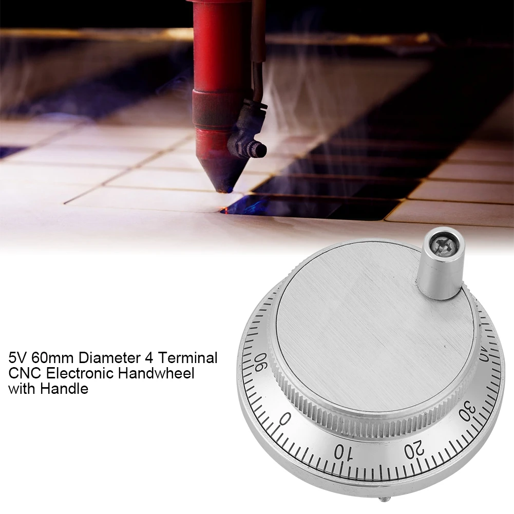 5 в 60 мм Диаметр 4 терминала ручной импульсный генератор CNC электронный маховик с ручкой высокое качество