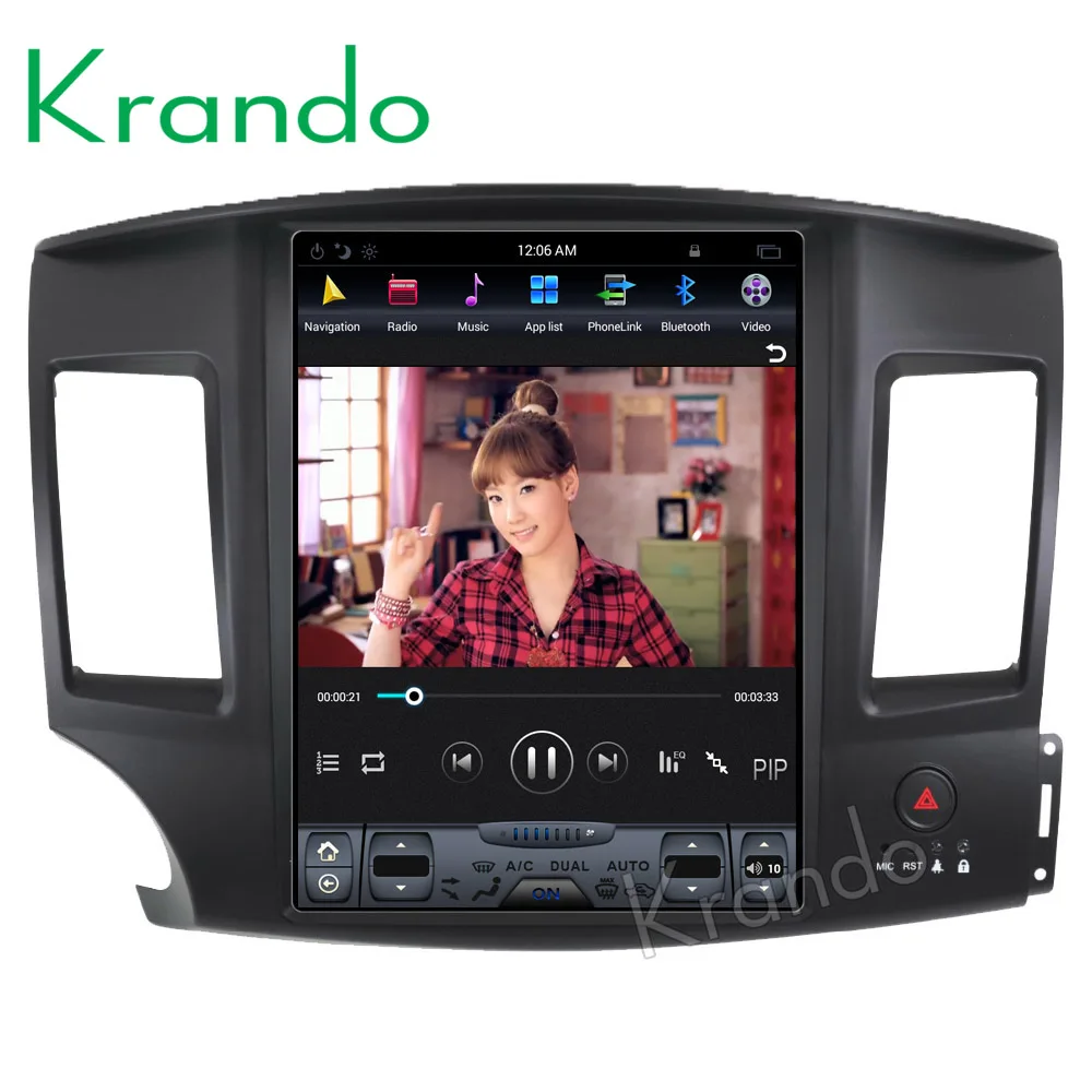 

Krando Android 6.0 12.1" Tesla Vertical screen car radio player gps for Mitsubishi Lancer 2007 - 2017 navigation multimedia