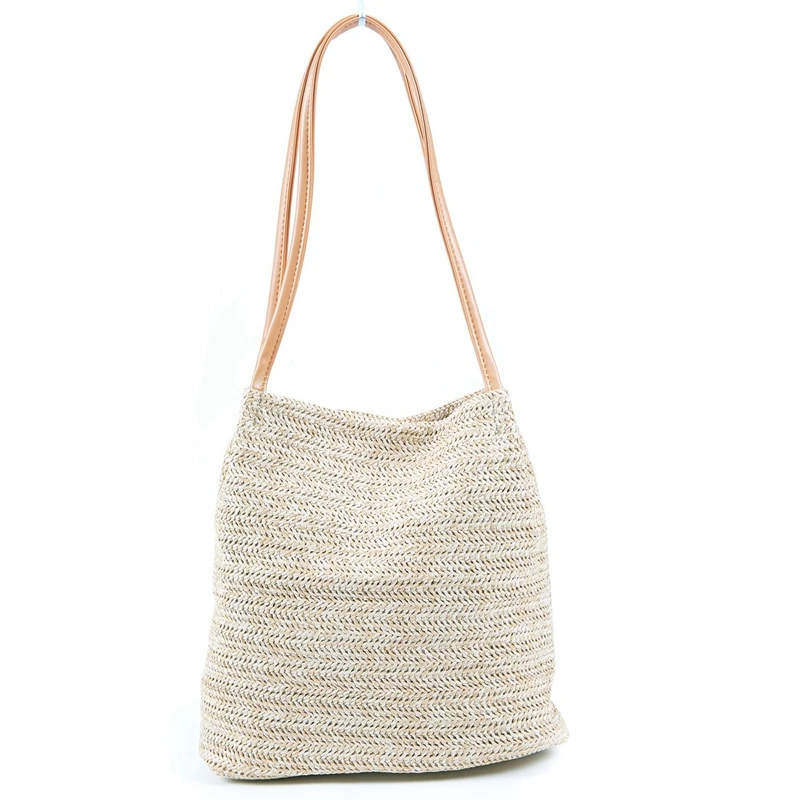 

Straw bag Casual Handbag Summer Holiday Shoulder Bag Ladies Weaving Bucket Beach Shoulder Bags