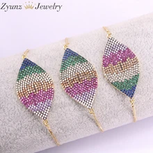 5 шт ZYZ330-4268 Шарм Овальный браслеты Слайдеры для Для женщин Блестящий проложить CZ циркония Регулируемая цепочка модные ювелирные изделия