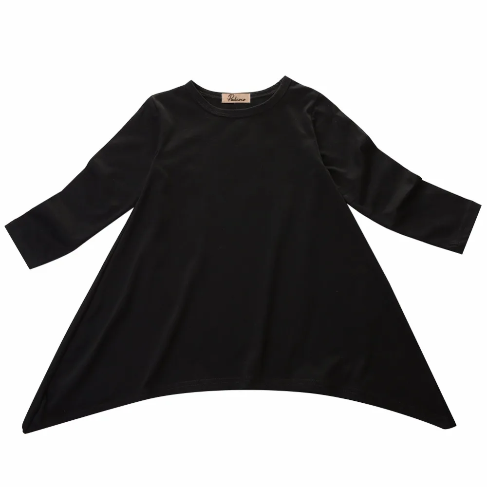 

Baby Girls Kid Long Sleeve Swing Max Batwing Loose Asymmetric Dress Size 2-7T
