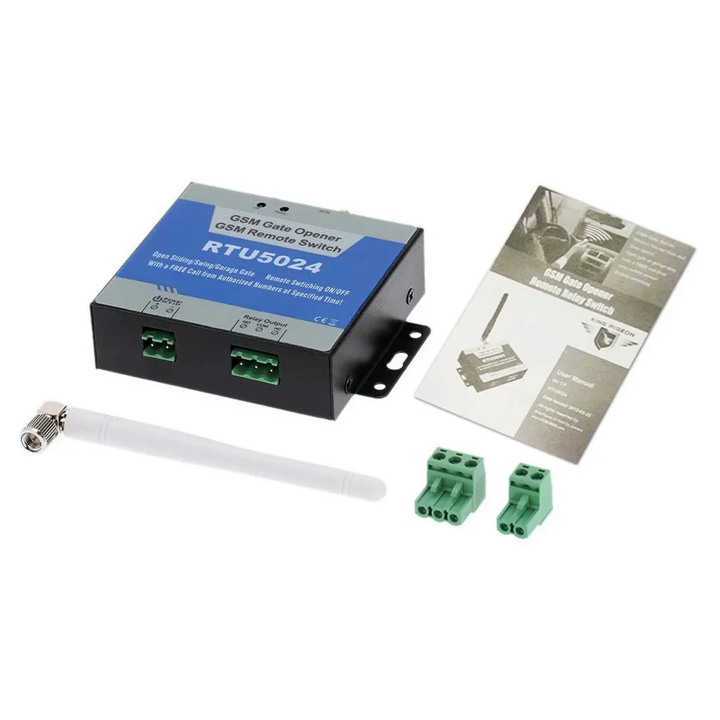 

GSM Gate Opener Relay Switch Remote On/Off Switch Access Control Wireless Door Opener RTU5024 2G with Aerial