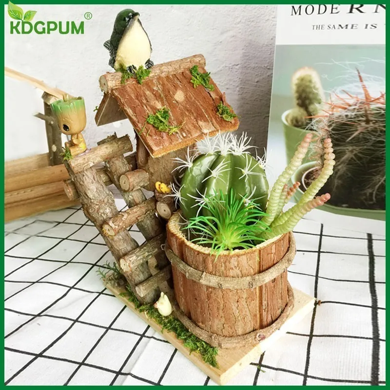  Baby Groot Flower Pot Handmade Bonsai Pot Planter Model Toy Pen Holder Plant Pot Home Desktop Decor