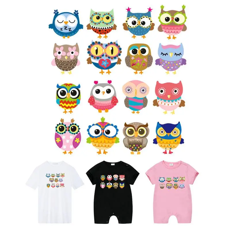 Colorful Cartoon Animals Iron on Transfers for Clothing Fabric Baby