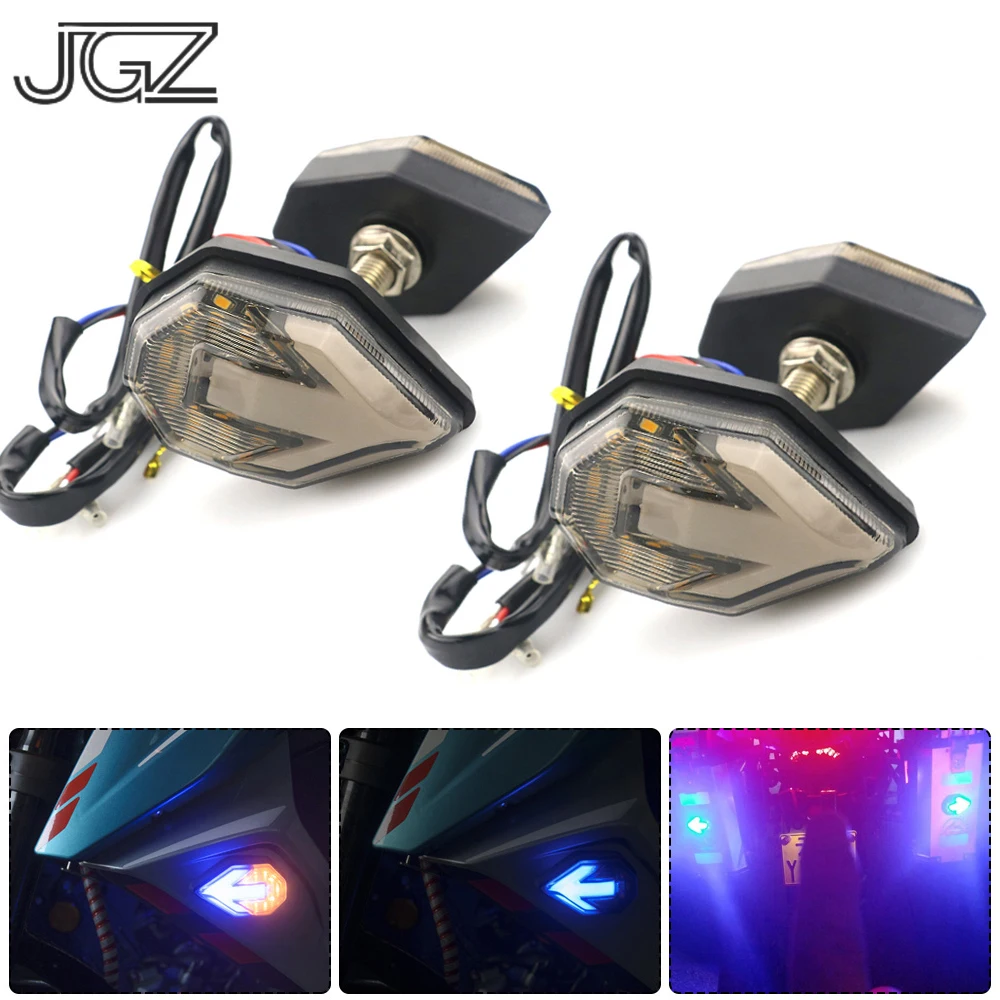 

2 Pairs Motorcycle Arrow LED Flashing Turn Signal Light Indicators Blinker Lamp Universal for Ducati Scooter Harley Suzuki Parts