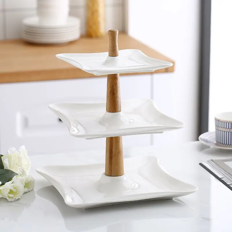 

Three-layer Fruit Plate Cake Stand Dessert Vegetable Storage Rack Household Organizer Storage Rack New Arrival Hot Selling