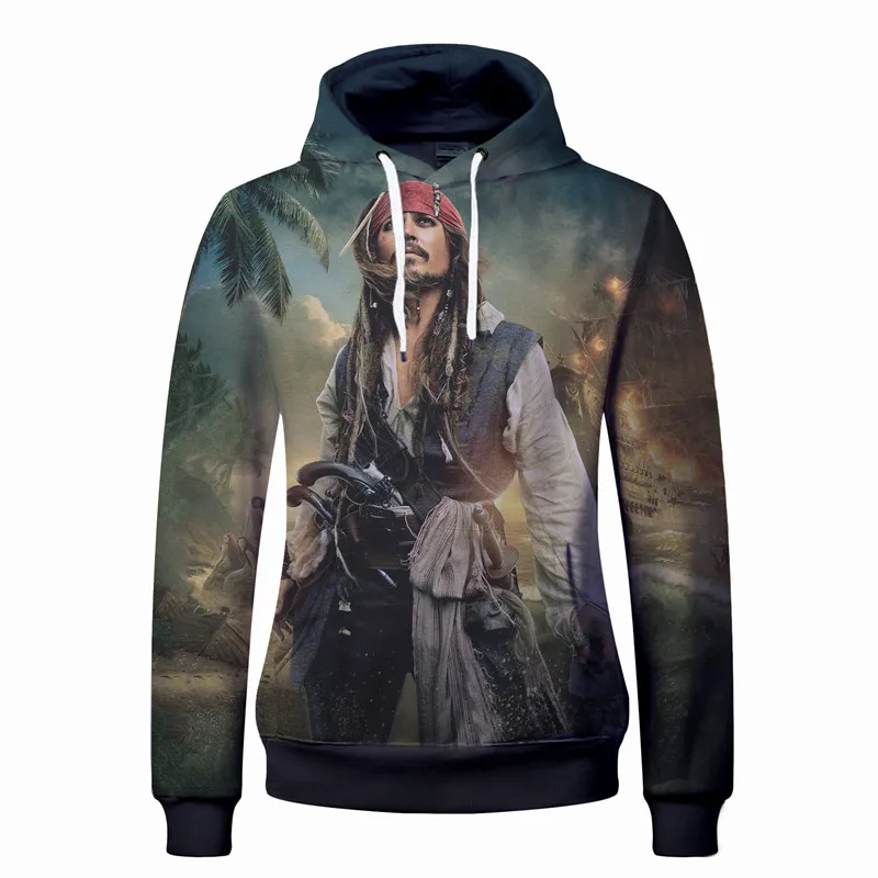 

Fans Made Pirates of the Caribbean Cosplay 3D Printed Hoodies for Men Long Sleeve Sweatshirt 2019 Homme for Movie Fans