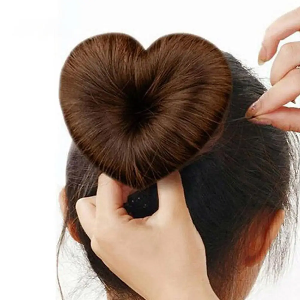 Easy to Use Cute Heart-shaped Hair Styling Tool Chinese Women Girls Sponge Bract Head Meatball Hair Bun Ring Donut Maker