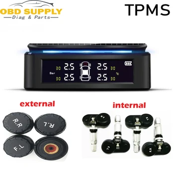 

Car solar TPMS Internal / External Sensor Wireless Tire Pressure Monitoring Wireless Alarm System With Lighting
