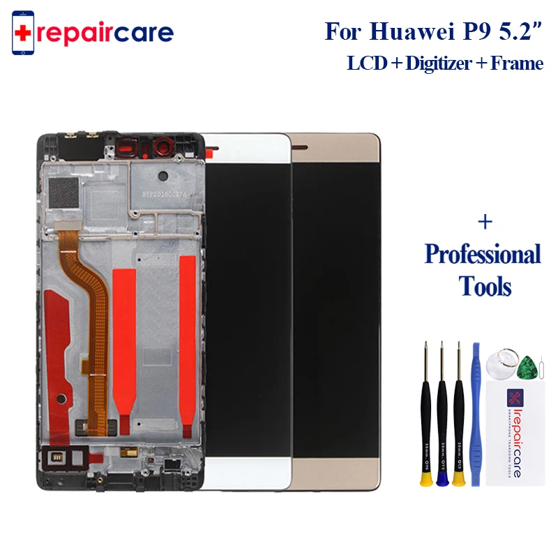 

100% Tested Original Mobile Phone LCD for Huawei P9 LCD Screen Digitizer + Frame Assembly