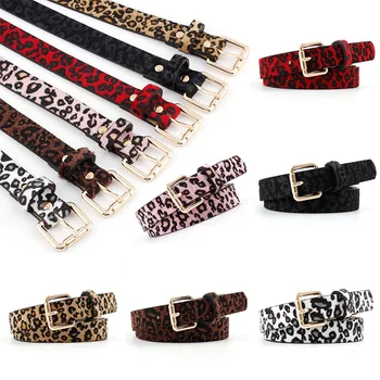 

Female Belt Cummerbund Women Horsehair Belt With Leopard Pattern Rose Gold Metal Buckle Hot Sales Women Pu Belt Free Shipping