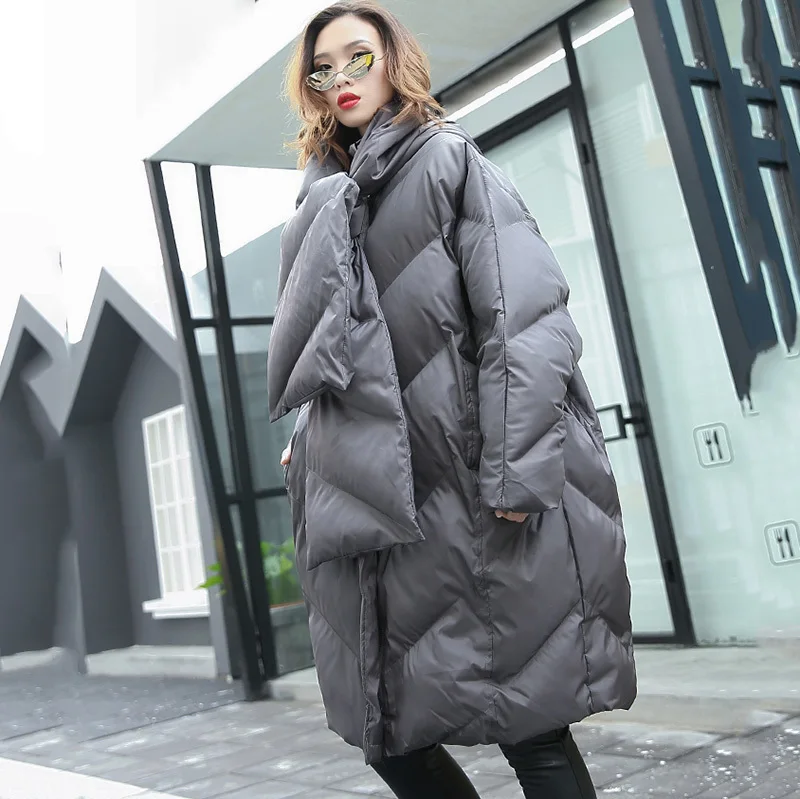 ewq Écharpe Hiver Parkas Printemps Rembourré blue Coton Épais 2019 Noir Manteau Hoded Femmes Avec Manches Lâche Chaud Mode À Black Nouveau Jk057 gray Longues rtUrxqwa