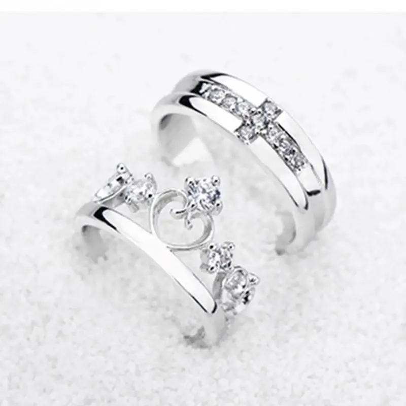 

Prince Princess Couple Rings Wedding Band His and Her Promise Ring