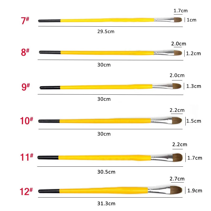6 шт. деревянная ручка цифровые кисти для рисования маслом DIY художественные принадлежности длинный хвост Волчья шерсть Акварельная Кисть ручка художественные канцелярские принадлежности