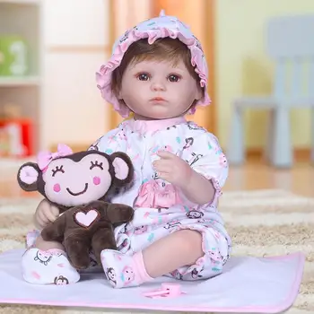 

NPK 3D 40cm Cloth Cotton Simulation Doll Lifelike Realistic Vinyl Reborn Baby Playmate Doll Toys Kids Girls Playmate Gifts