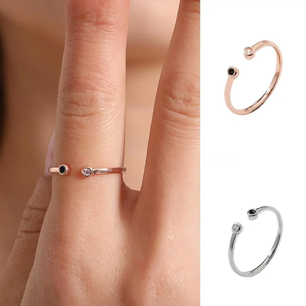 Women Fashion Jewelry Open Ring Alloy Round Plating Casual Rhinestone 5