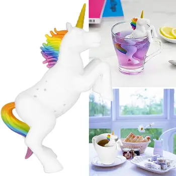 

Silicone Tea Infuser for Loose Leaf TeaWhite Horse Silicone Tea Infuser Loose Tea Bag Leaf Strainer Herbal Spice Filter Diffuser