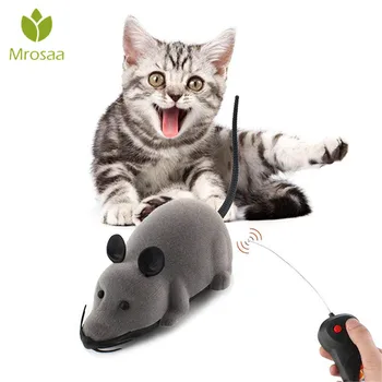 

New Hot Pet Toys Electronic Remote Control Mouse Pet Cat Dog Toy Lifelike Funny Flocking Rat Gift Toy For Cat Puppy Kids