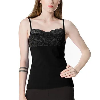 

Women Crop Tops Solid color Ladies Plain Cotton Tank Top Lace Design Cami Tank Strappy Camisole