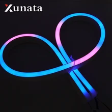 5 в 12 В SK6812 полноцветный индивидуально адресуемый светодиодный светильник WS2811 Водонепроницаемый 5050 RGB Неоновый знак веревка лента лампа светильник ing