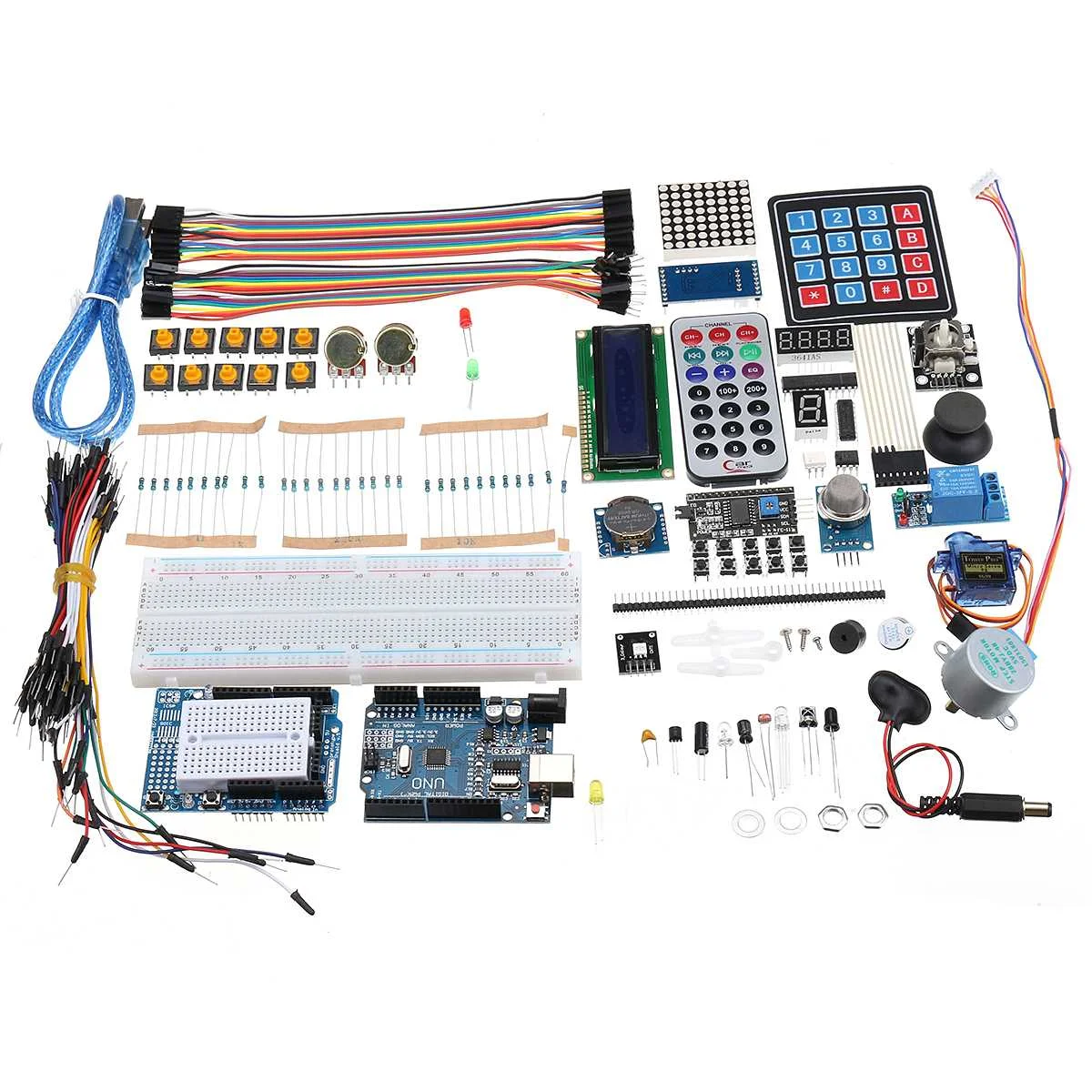 

R3 LCD1602 Starter Kit With Sensor Keypad Servo Motor Gas Relay RTC Module For Arduino Plastic Box