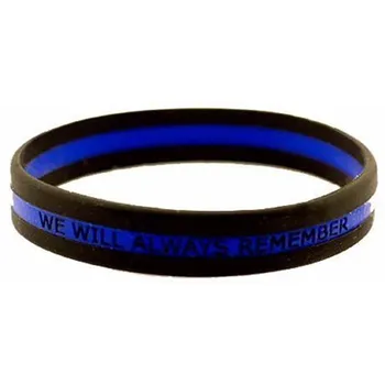

1000pc American We will always remember thin blue line wristbands Police live matter white wristband bracelet bangle wrist bands