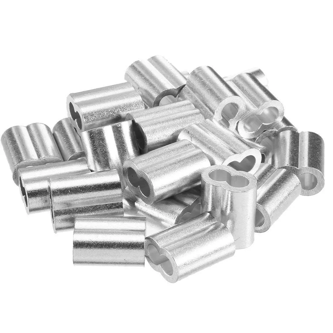 

5/16 inch (8mm) Diameter Wire Rope Aluminum Sleeves Clip Fittings Cable Crimps 20pcs
