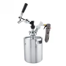 2L мини бочонок из нержавеющей стали с смесителем под давлением для домашнего пивоварения, набор диспенсеров для пива