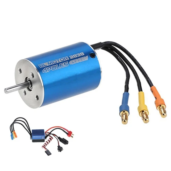 

2838 4500KV 4P Sensorless Brushless Motor+35A ESC for 1/14 1/16 1/18 RC Car H2O9