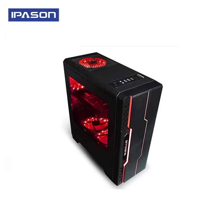  IPASON CHEAP Gaming PC Quad-Core AMD Ryzen3 2200G/DDR4 8G RAM/1T+240G SSD Desktop Gaming Computers