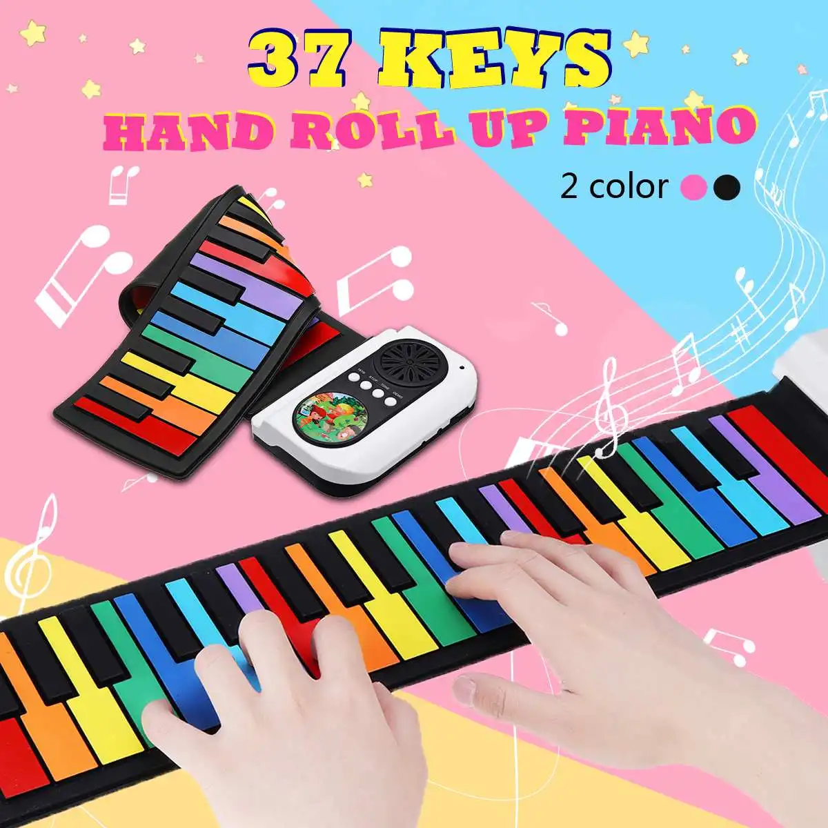 

37 Keys 8 Tones Roll-Up Piano USB MIDI Keyboard MIDI Conctroller Hand Electronic Piano