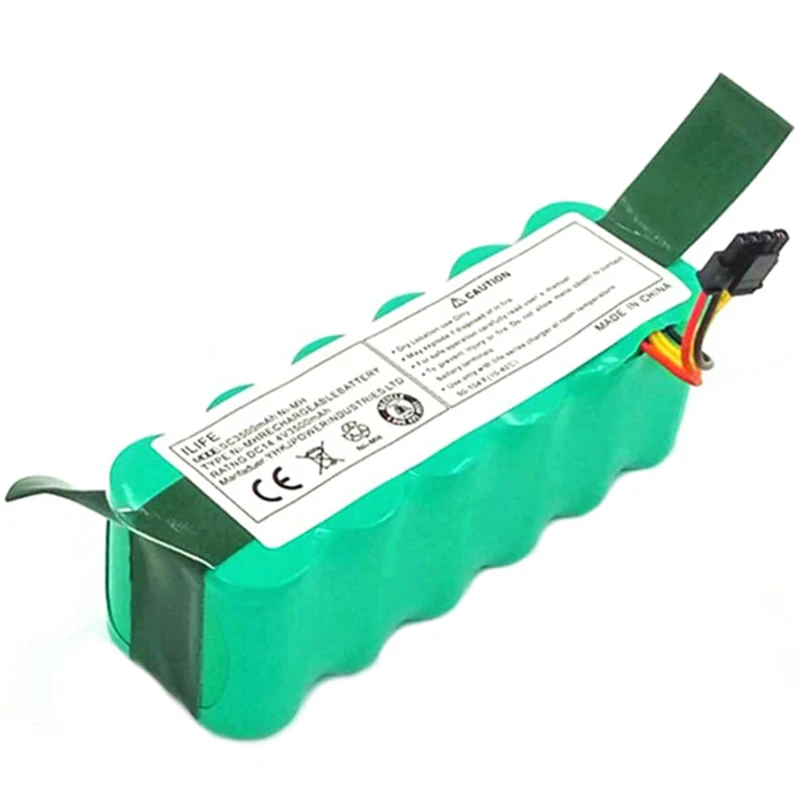 

Green Ni-Mh 14.4V 3500Mah For Panda X500 X600 Battery Battery For Ecovacs Mirror Cr120 Vacuum Cleaner Dibea X500 X580