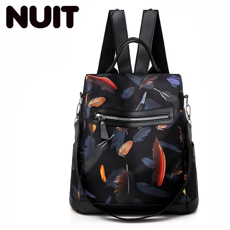 

Brand Waterproof Oxford Women Anti-theft Backpack High Quality School Bag For Women Luxury Feathers Multifunctional Bags Plecak