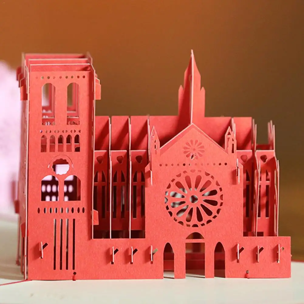  Greeting Cards With Envelope Laser Cut Post Card For Birthday Christmas Cards Notre Dame Cathedral  - 33010291296